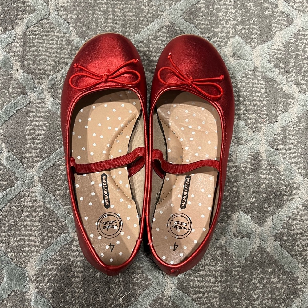 Wonder Nation Red Bow Dress Shoes